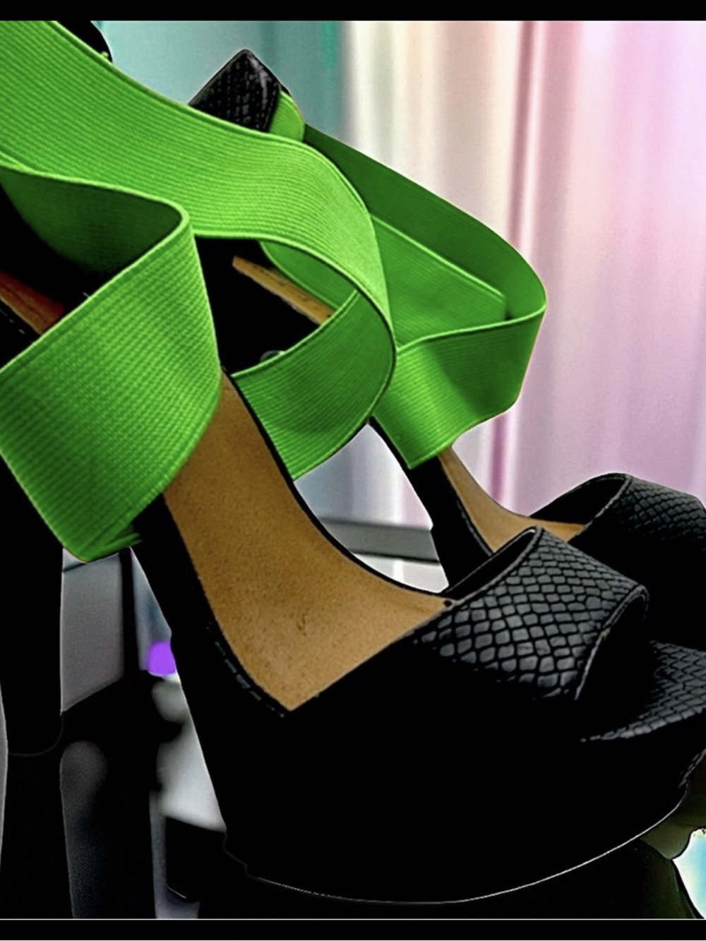 Micheal Antonio Heels Platform Stiletto with Elastic Straps Size 7.5